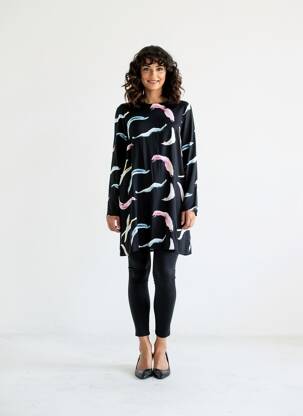 Robe mi-longue col rond noir VERO MODA femme