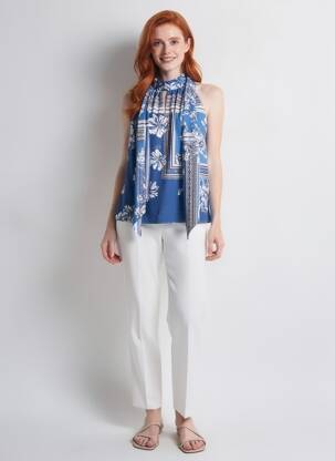 Blouse bleu MORGAN femme