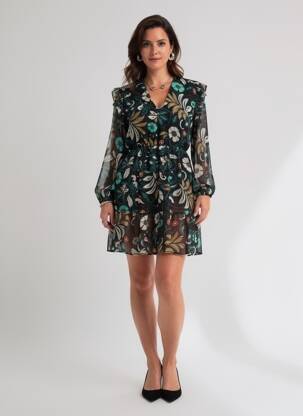 Robe mi-longue vert ARTIGLI femme