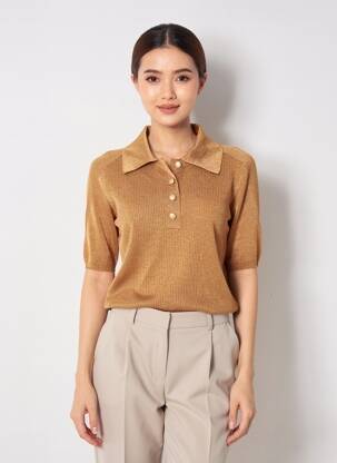 Polo marron ASTRID BLACK LABEL femme