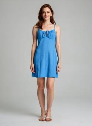 Robe courte sans manche sans manche bleu ONLY femme