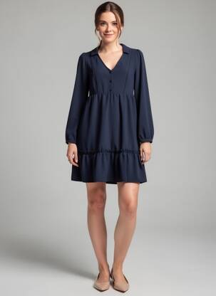 Robe mi-longue bleu NAF NAF femme