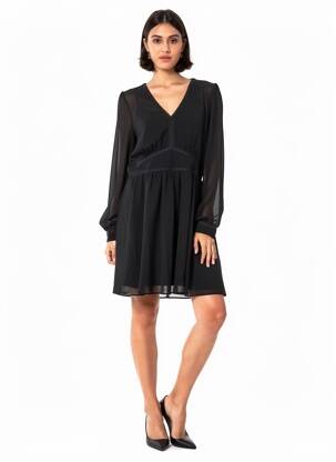 Robe mi-longue noir NAF NAF femme