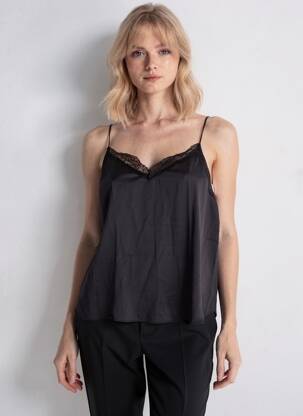 Top noir MANGO femme
