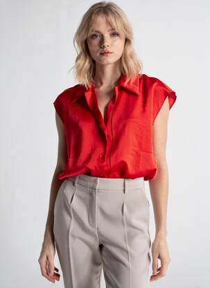Chemisier rouge MANGO femme