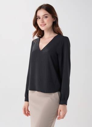 Chemisier manches longues manches longues noir VERO MODA femme