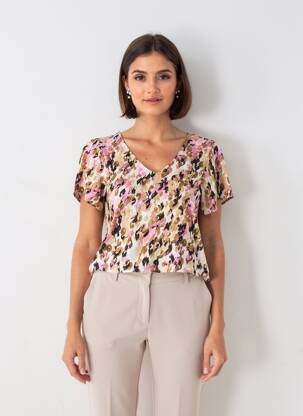 Chemisier manches courtes manches courtes marron VERO MODA femme