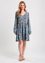 Robe mi-longue manches longues manches longues vert ONLY femme
