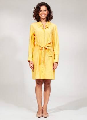Robe mi-longue orange MANGO femme