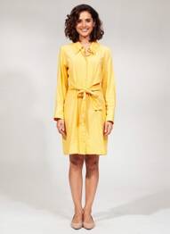 Robe mi-longue orange MANGO femme