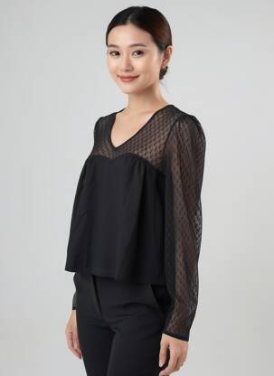 Blouse noir NAF NAF femme
