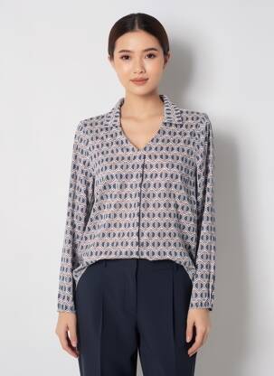 T-shirt manches longues manches longues bleu TOM TAILOR femme