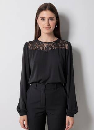 Blouse manches longues manches longues noir VERO MODA femme