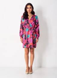 Robe mi-longue col v rouge VERO MODA femme