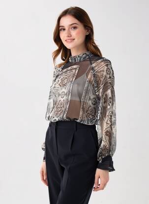 Chemisier noir MANGO femme