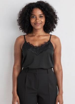 Top col v noir ONLY femme