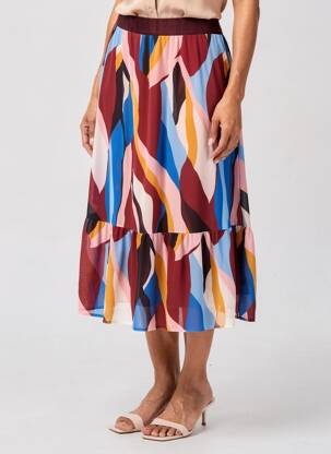 Jupe mi-longue rouge STREET ONE femme
