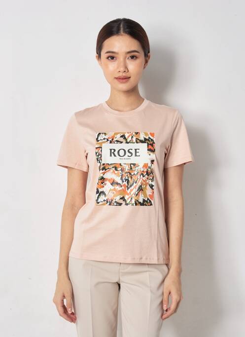 T-shirt coupe droite manches courtes rose ONLY femme