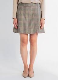 Jupe courte fermeture zippée au dos marron ONLY femme