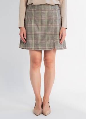Jupe courte fermeture zippée au dos marron ONLY femme