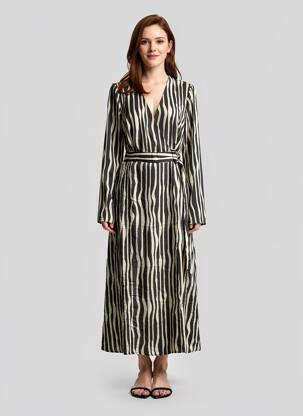 Robe longue noir MANGO femme