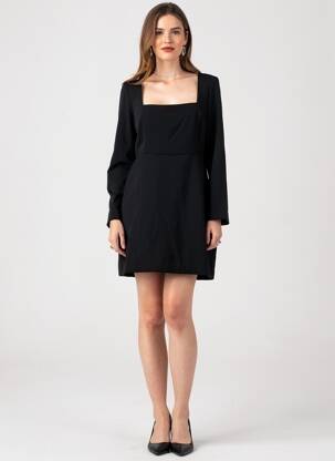 Robe mi-longue noir MANGO femme