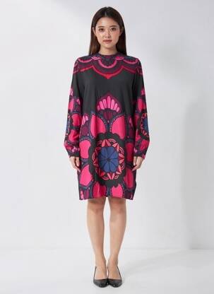 Robe mi-longue rose SUPERDRY femme