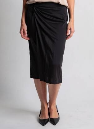 Jupe mi-longue taille normale noir JACQUELINE DE YONG femme