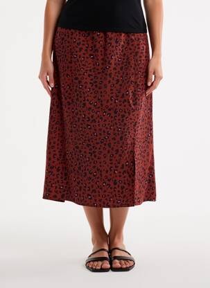 Jupe mi-longue rouge ONLY femme