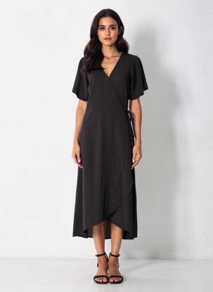 Robe courte col v noir VERO MODA femme