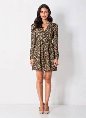 Robe courte vert MANGO femme