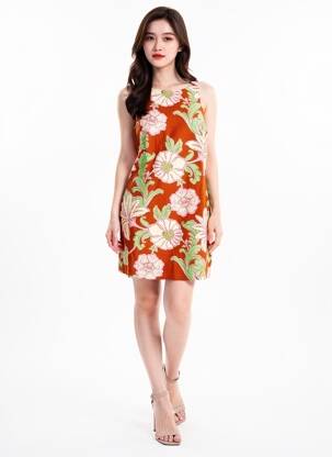 Robe courte marron MANGO femme