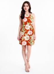 Robe courte marron MANGO femme