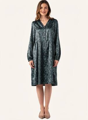Robe mi-longue manches longues manches longues bleu VILA femme