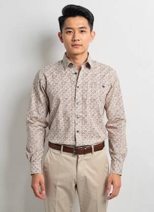 Chemise manches longues marron NO EXCESS homme