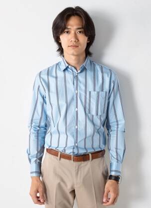 Chemise manches longues bleu JACK & JONES homme