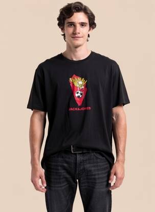 T-shirt coupe droite noir JACK & JONES homme