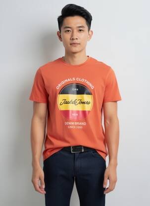 T-shirt orange JACK & JONES homme