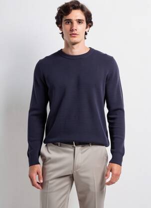 Pull col rond manches longues bleu JACK & JONES homme