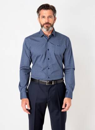 Chemise manches longues bleu DELAHAYE homme