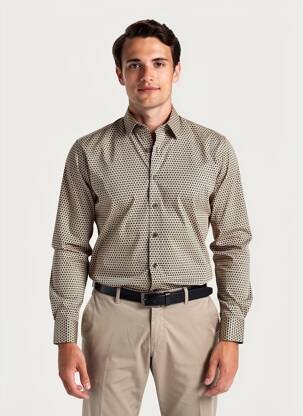 Chemise manches longues marron NO EXCESS homme
