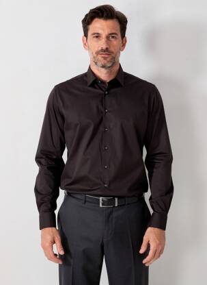 Chemise manches longues noir OLYMP homme