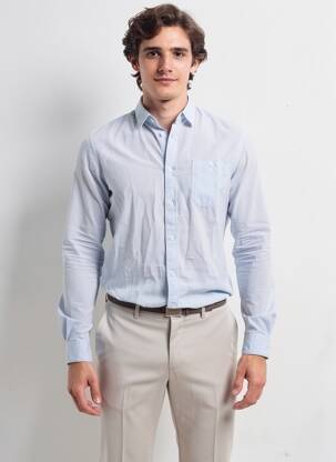 Chemise manches longues bleu TOM TAILOR homme