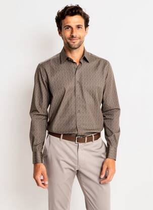 Chemise manches longues marron PRIVATE BLUE homme