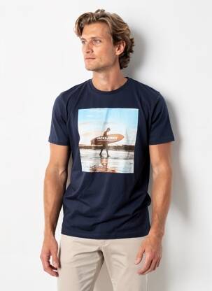 T-shirt bleu JACK & JONES homme