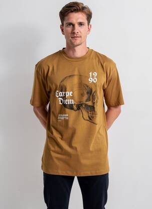 T-shirt col rond manches courtes marron JACK & JONES homme