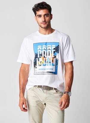 T-shirt coupe droite manches courtes blanc JACK & JONES homme