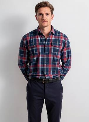 Chemise manches longues rouge PETROL INDUSTRIES homme