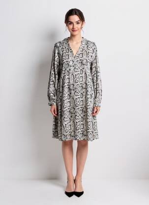 Robe mi-longue col v gris VERO MODA femme