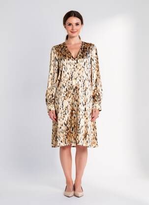 Robe mi-longue beige VERO MODA femme